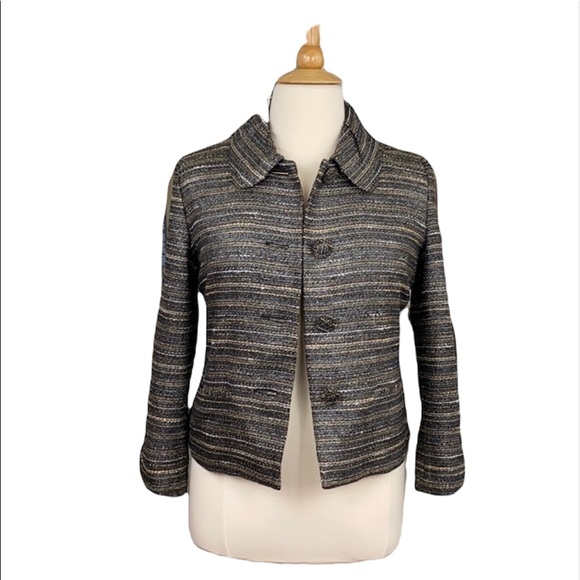 Chico’s Brown Foiled Tweed Jacket - Picture 2 of 15